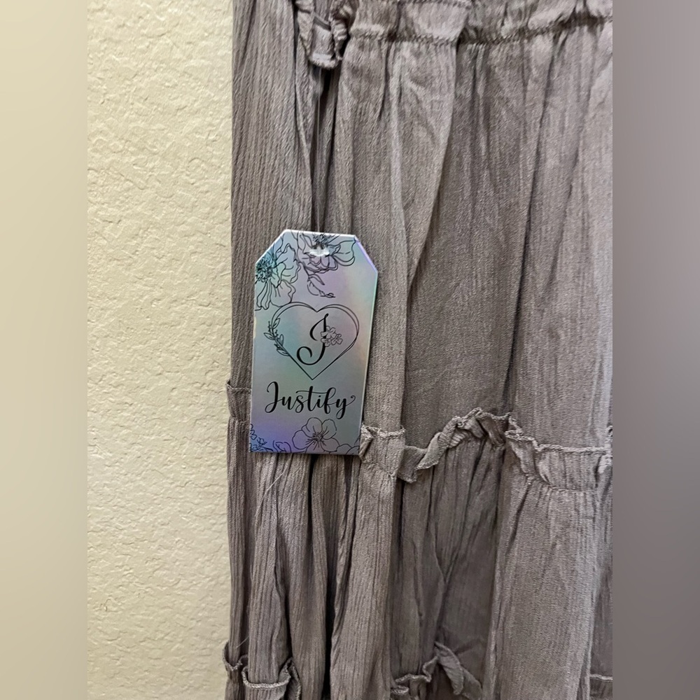 Justify Taupe Ruffle Blouse - Picture 4 of 4
